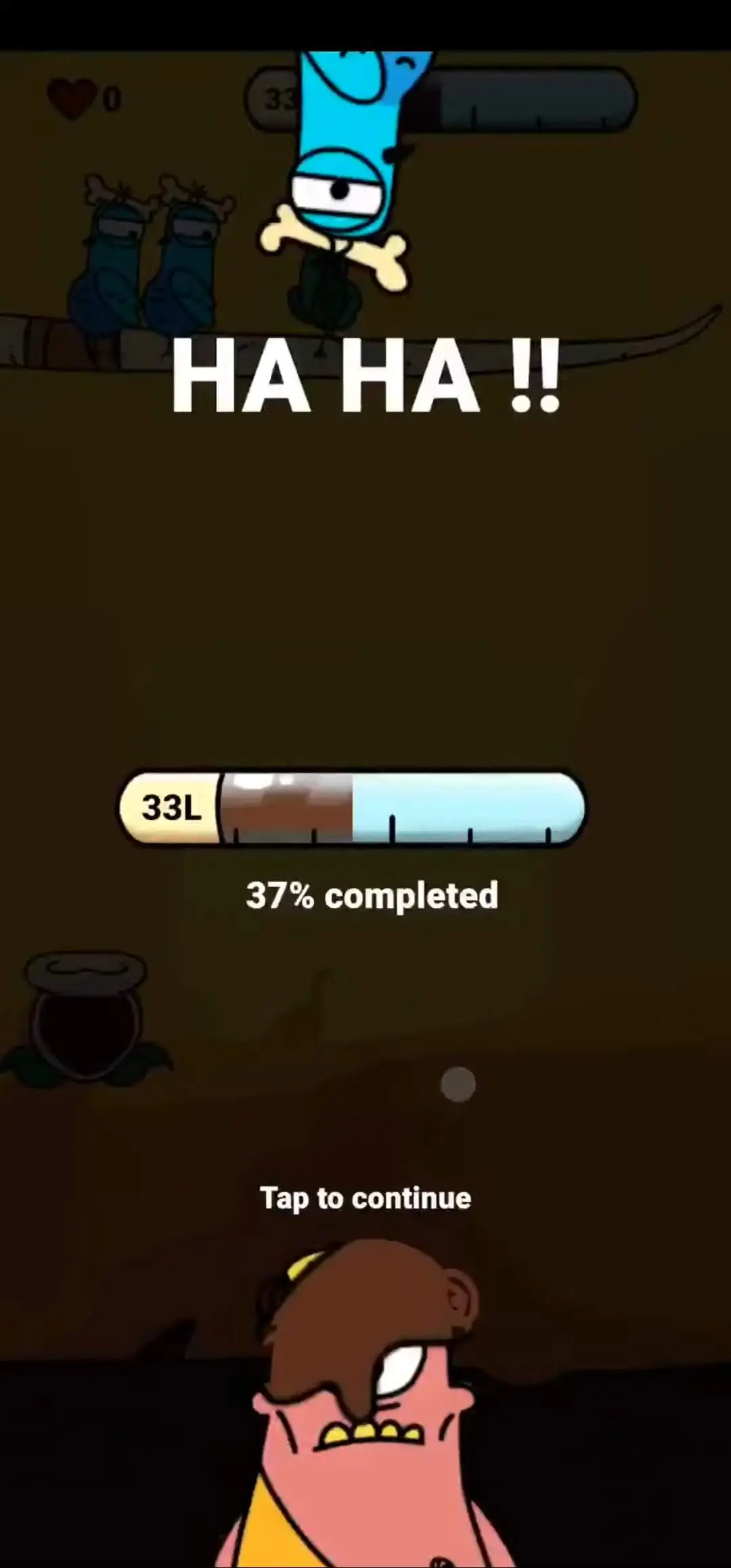 PooMaster game over screen